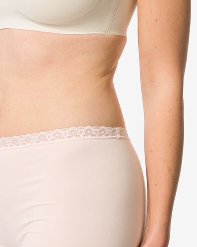 damesboxer naadloos micro met kant naturel naturel - 19603066NATURAL - HEMA