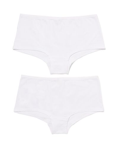 2 shorties femme coton stretch blanc blanc - 1000030351 - HEMA