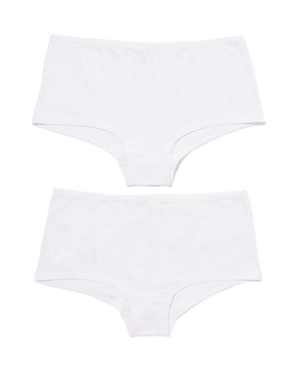 2er-Pack Damen-Shortys, Baumwolle/Elasthan wei&szlig; wei&szlig; - 1000030351 - HEMA