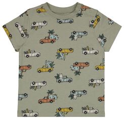 baby t-shirt auto's/dieren groen groen - 1000027392 - HEMA