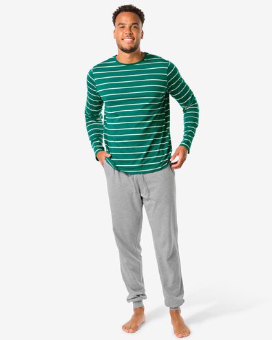 pyjama homme ray&eacute; vert fonc&eacute; - 23600440DARKGREEN - HEMA