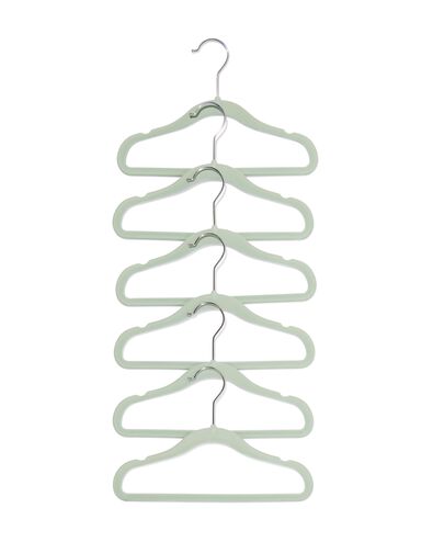 6 petits cintres en velours menthe - 39800016 - HEMA