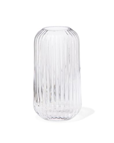 Vase f&uuml;r Duftst&auml;bchen, ⌀ 5,5 x 11 cm, Glas, gerippt, transparent - 13507515 - HEMA