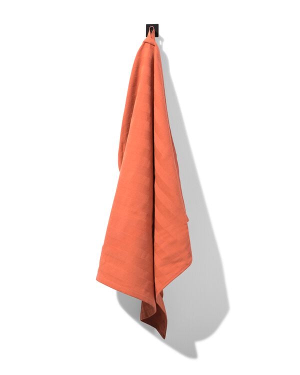 theedoek 65x65cm katoen koraal - 5400092 - HEMA