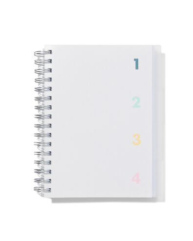 cahier &agrave; spirale 4 en 1 A5 avec spirale grands carreaux (Sey&egrave;s) - 14100181 - HEMA