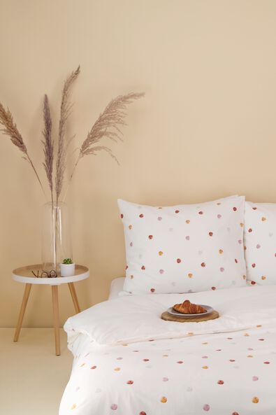 housse de couette tout-petit 120x150 coton doux pois color&eacute;s - 5720177 - HEMA