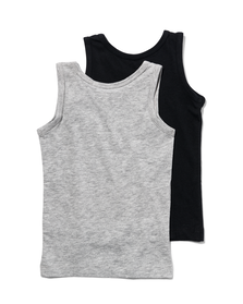 2-pak jongenshemd grijsmelange grijsmelange - 1000001437 - HEMA