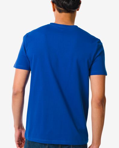 heren t-shirt regular fit o-hals  blauw L - 2114032 - HEMA