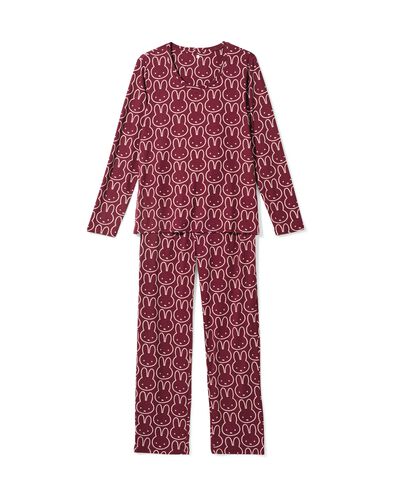 nijntje damespyjama micro bordeauxrood bordeauxrood - 23400980BURGUNDYRED - HEMA