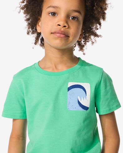 t-shirt enfant vague vert 134/140 - 30784672 - HEMA