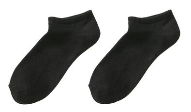 2 paires de socquettes femme avec bambou noir noir - 1000007253 - HEMA