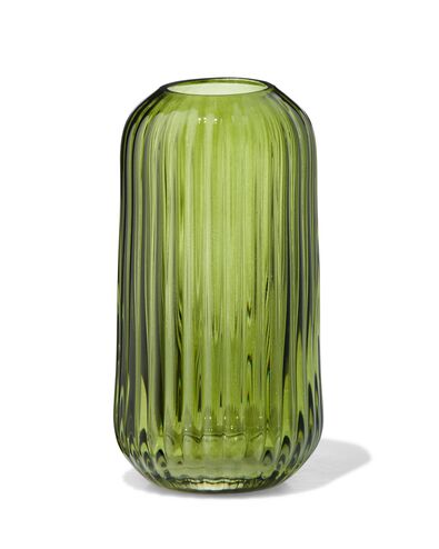 vase pour b&acirc;tonnets parfum&eacute;s ⌀5,5x11cm verre nervur&eacute; vert fonc&eacute; - 13507539 - HEMA