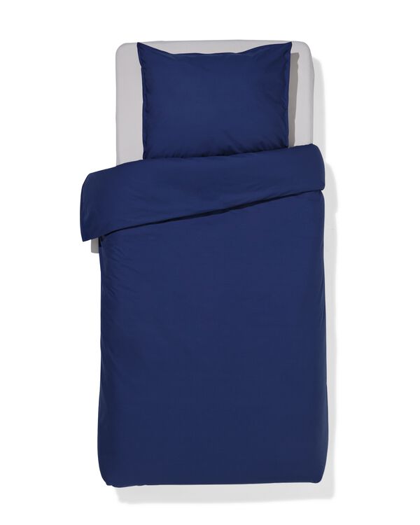 dekbedovertrek 140x200/220cm hotel katoen percal donkerblauw - 5750167 - HEMA