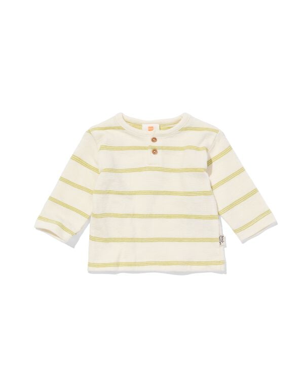 newborn T-shirt strepen ecru ecru - 33446620ECRU - HEMA