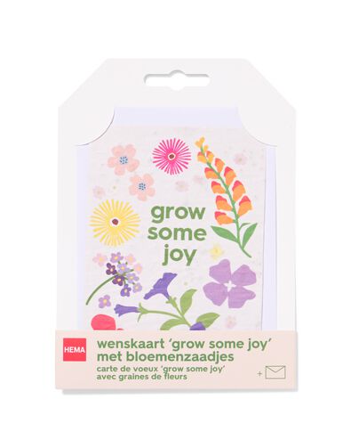 Gl&uuml;ckwunschkarte &bdquo;grow some joy&ldquo; mit Saatgut - 41800633 - HEMA