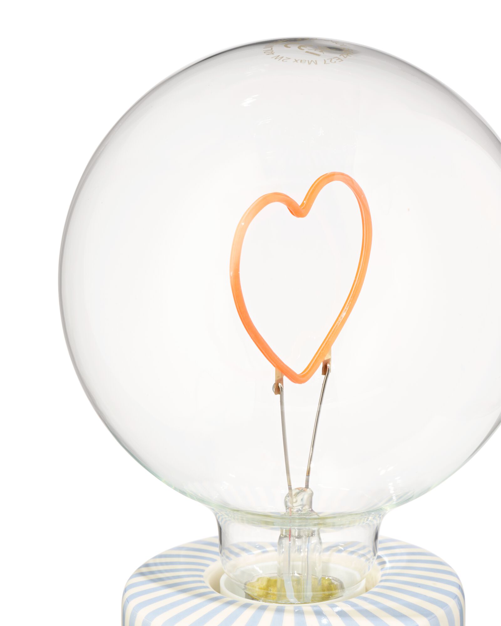 tafellamp 12.5x12.5x23cm led hart - 61104413 - HEMA