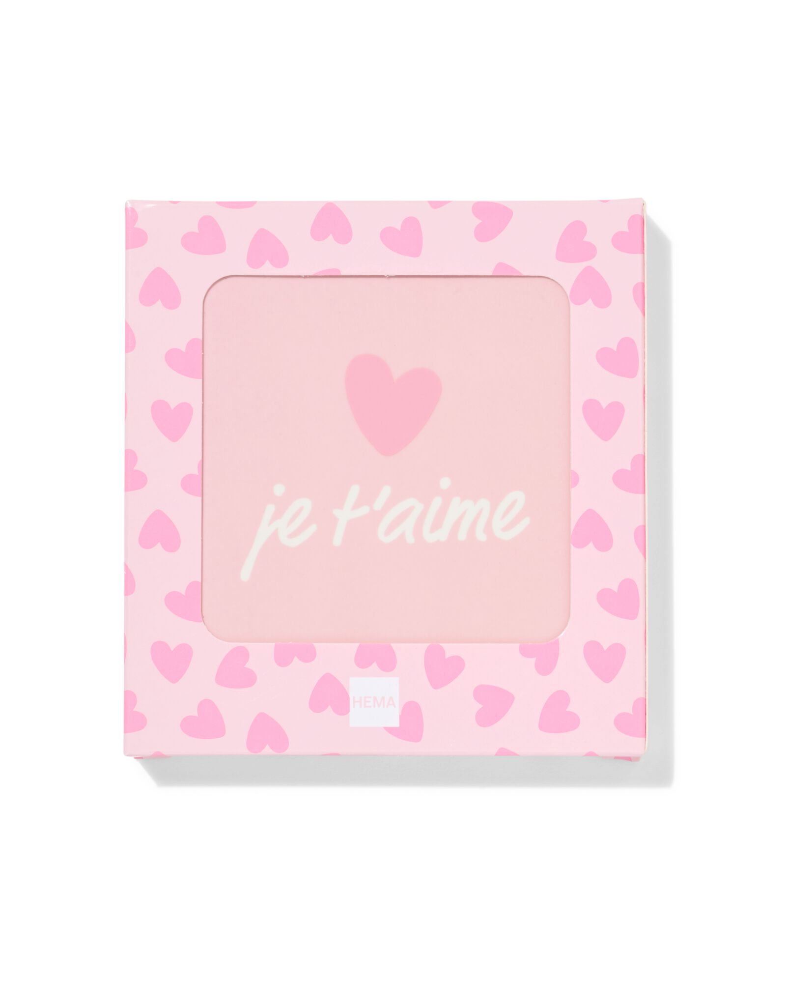 carreau 10x10 cm c&eacute;ramique c&oelig;ur "je t'aime" rose - 61100285 - HEMA