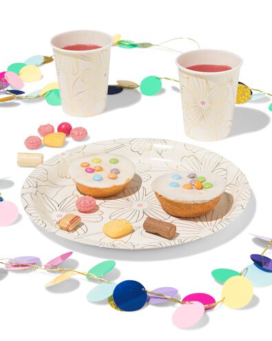 Teller ⌀ 22,5 cm, Pappe, Blumen &ndash; 8 St&uuml;ck - 14250370 - HEMA