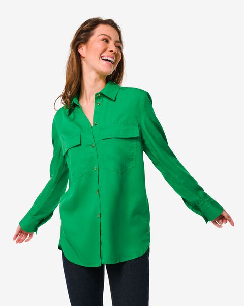 dames blouse Lacey groen groen - 1000029963 - HEMA