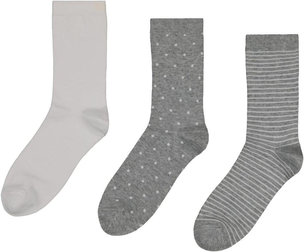 3er-Pack Damen-Socken mit Bambus graumeliert 35/38 - 4220536 - HEMA