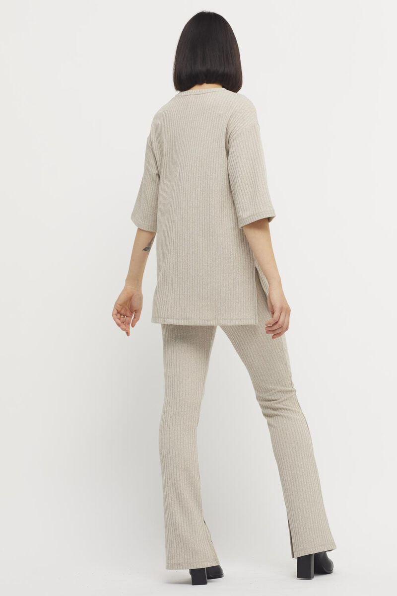 t-shirt femme Ava côtelé gris clair XL - 36201984 - HEMA
