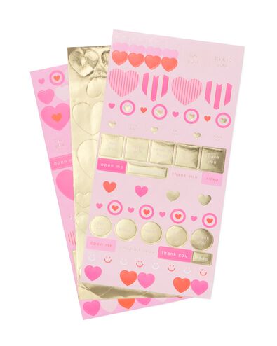 stickervellen hartjes - 3 stuks - 14100247 - HEMA