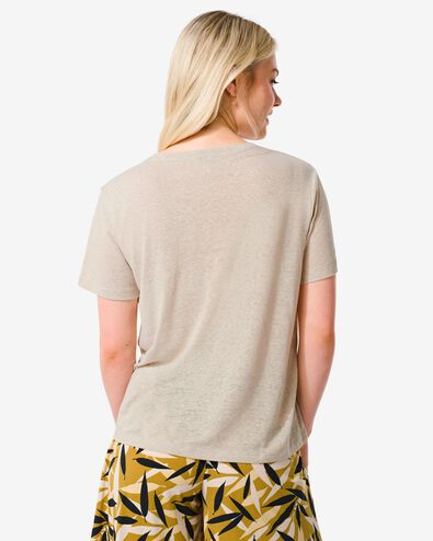 t-shirt femme Annie avec lin beige XL - 36226764 - HEMA