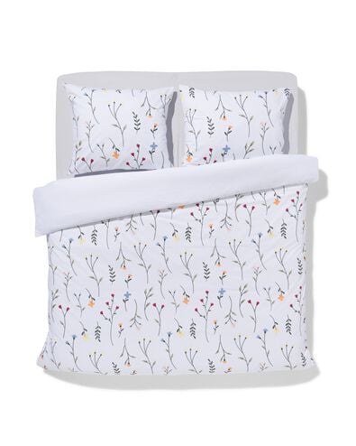 Bettbezug 240x200/220 cm, weiche Baumwolle Feldblumen wei&szlig; - 5790205 - HEMA