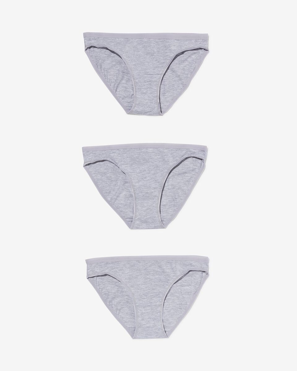 lot de 3 slips femme gris chiné XS - 19681400 - HEMA