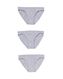 3er-Pack Damen-Slips, Baumwolle graumeliert XS - 19681400 - HEMA