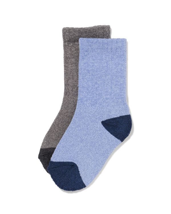 chaussettes thermiques enfant c&ocirc;tel&eacute;es - 2 paires gris chin&eacute; gris chin&eacute; - 4320370GREYMELANGE - HEMA