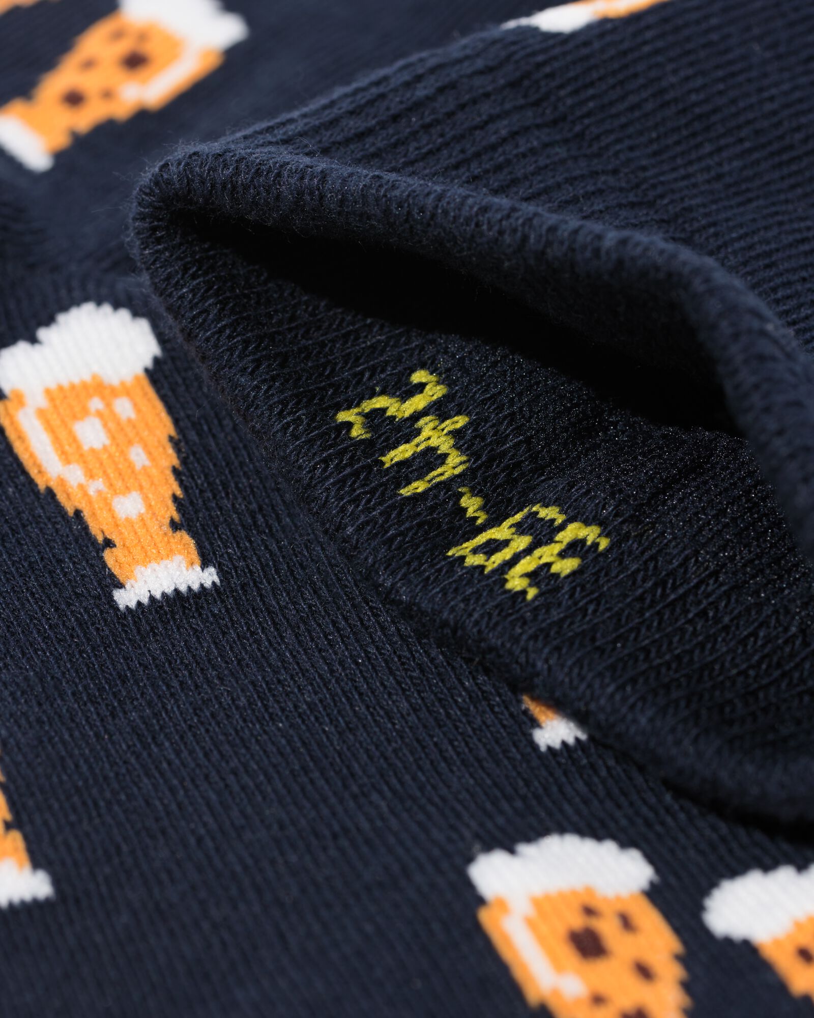 chaussettes pour adultes 'don't worry beer happy' bleu foncé bleu foncé - 4100325DARKBLUE - HEMA
