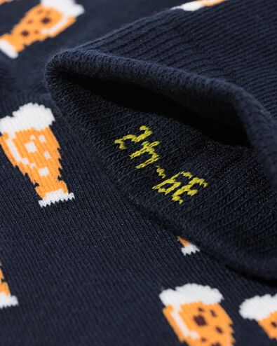 chaussettes pour adultes 'don't worry beer happy' bleu foncé bleu foncé - 4100325DARKBLUE - HEMA