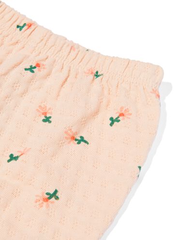 newborn kledingset shirt en broek ajour bloemen perzik 62 - 33481813 - HEMA