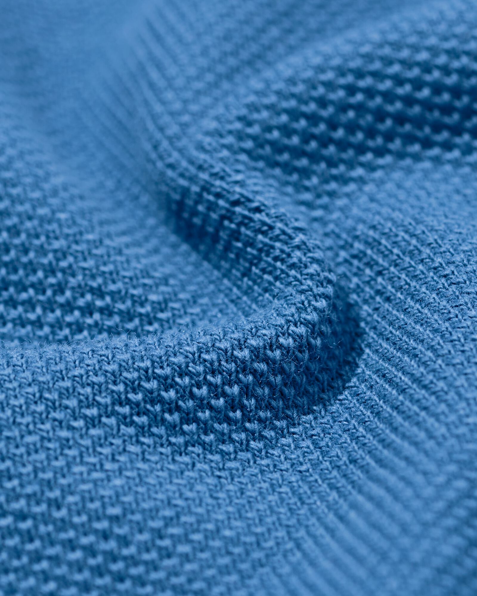 herenpolo Denton piqu&eacute; middenblauw middenblauw - 2140550MIDBLUE - HEMA