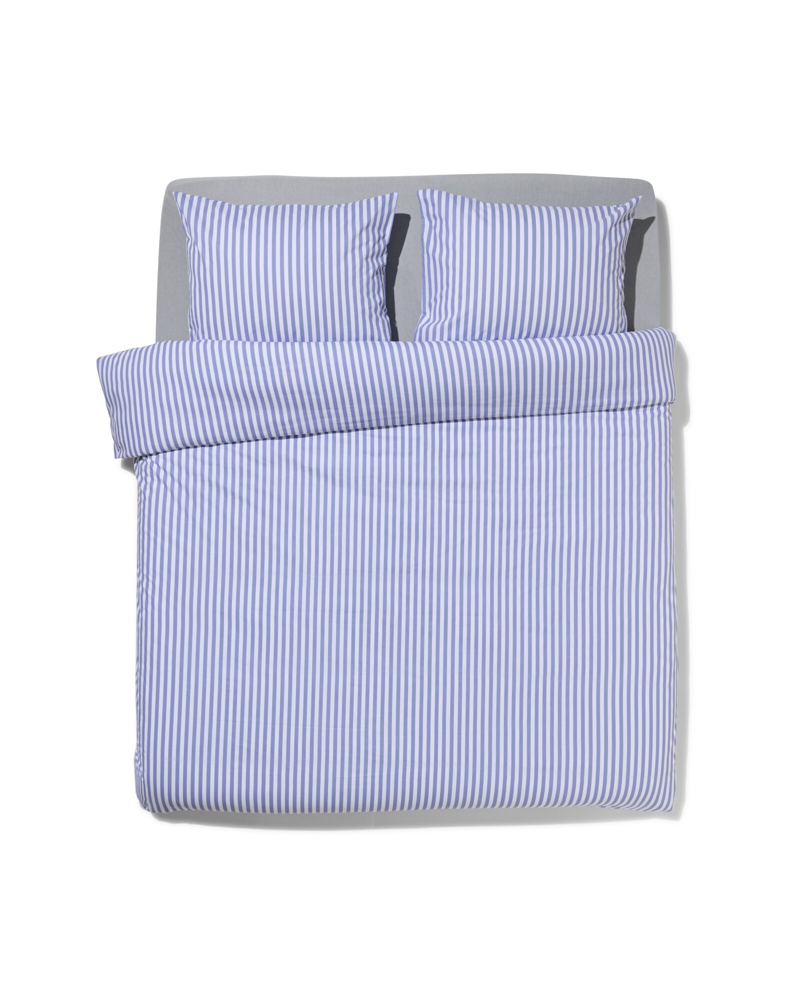 housse de couette 240 x 200/220 cm en coton doux, rayures lavande  - 5760130 - HEMA