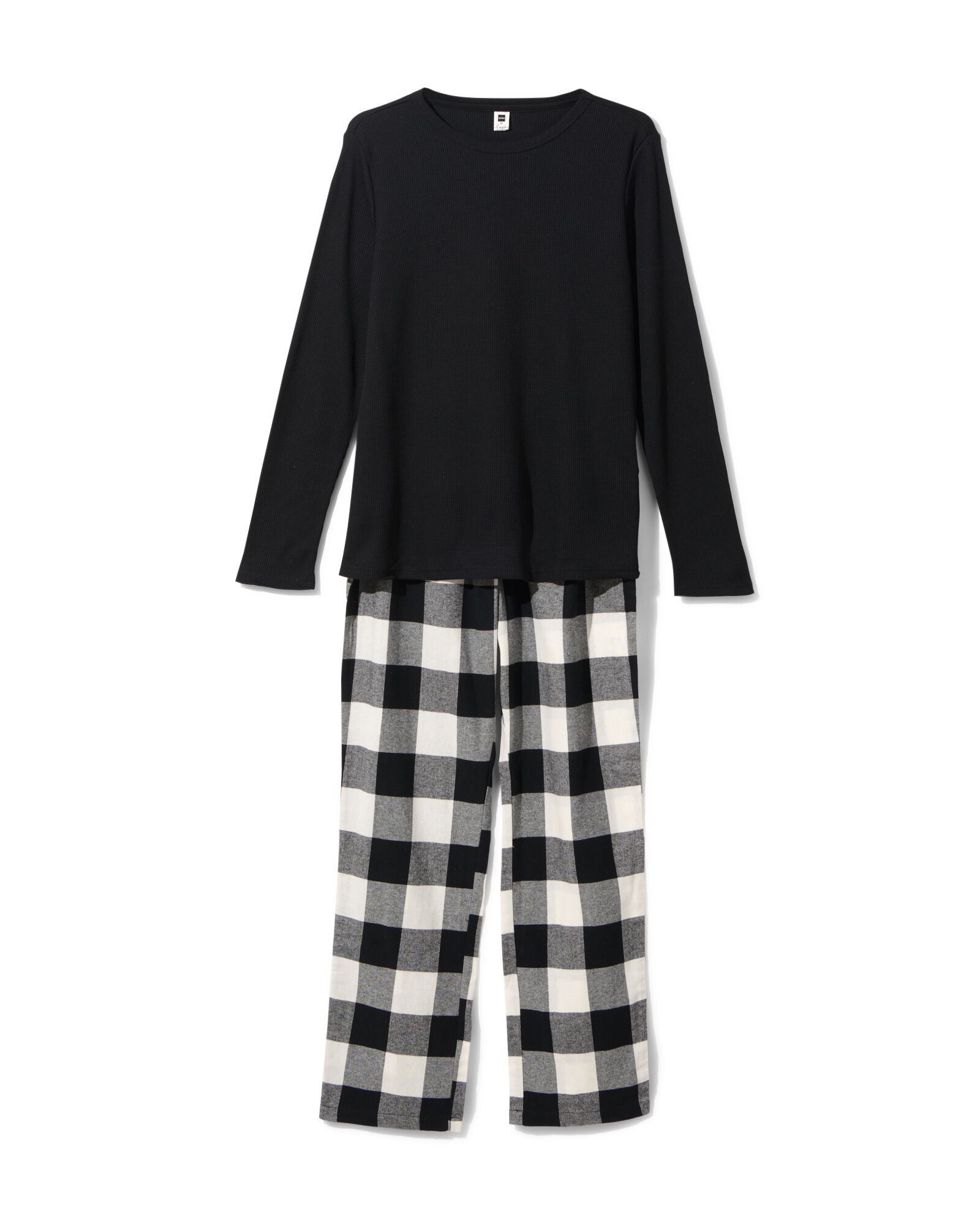 pyjama femme jersey/flanelle noir noir - 23460188BLACK - HEMA