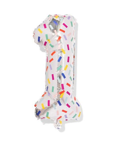 Folienballon Zahl 1, 60 cm, Konfetti - 14260058 - HEMA