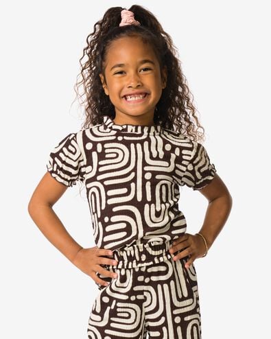 kinder T-shirt jersey abstract donkerbruin donkerbruin - 30862265DARKBROWN - HEMA