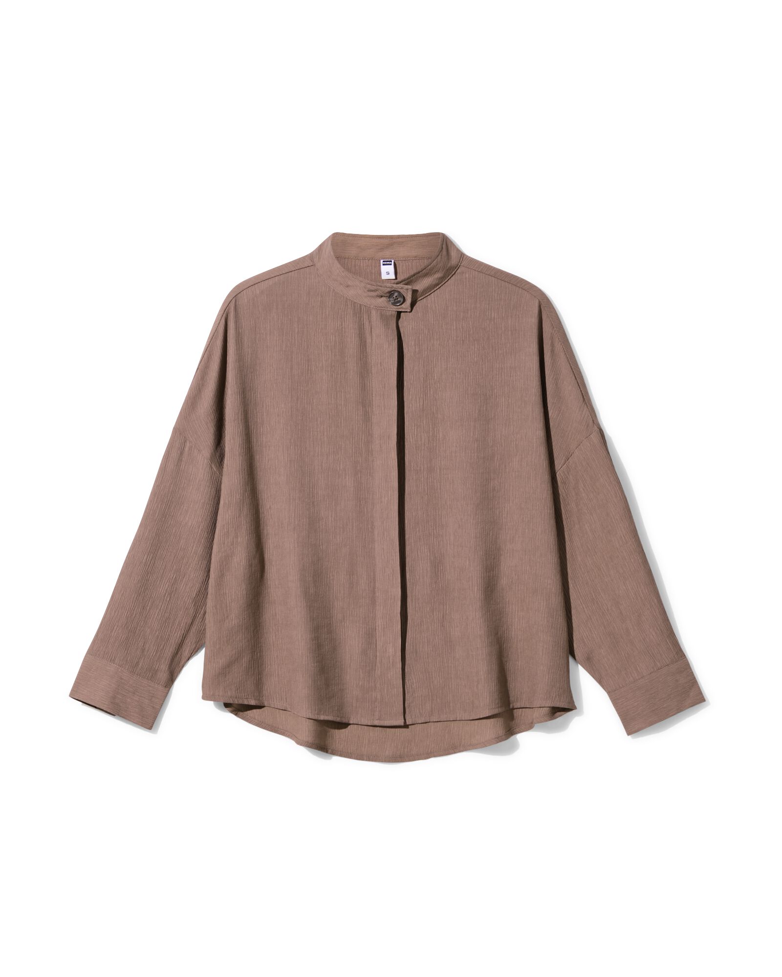 damesblouse Senna ribbel taupe taupe - 36206530TAUPE - HEMA
