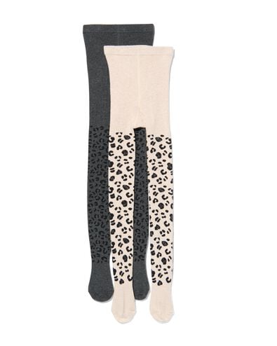 Kinder-Strumpfhosen mit Baumwolle, 2 Paar graumeliert graumeliert - 1000028430 - HEMA