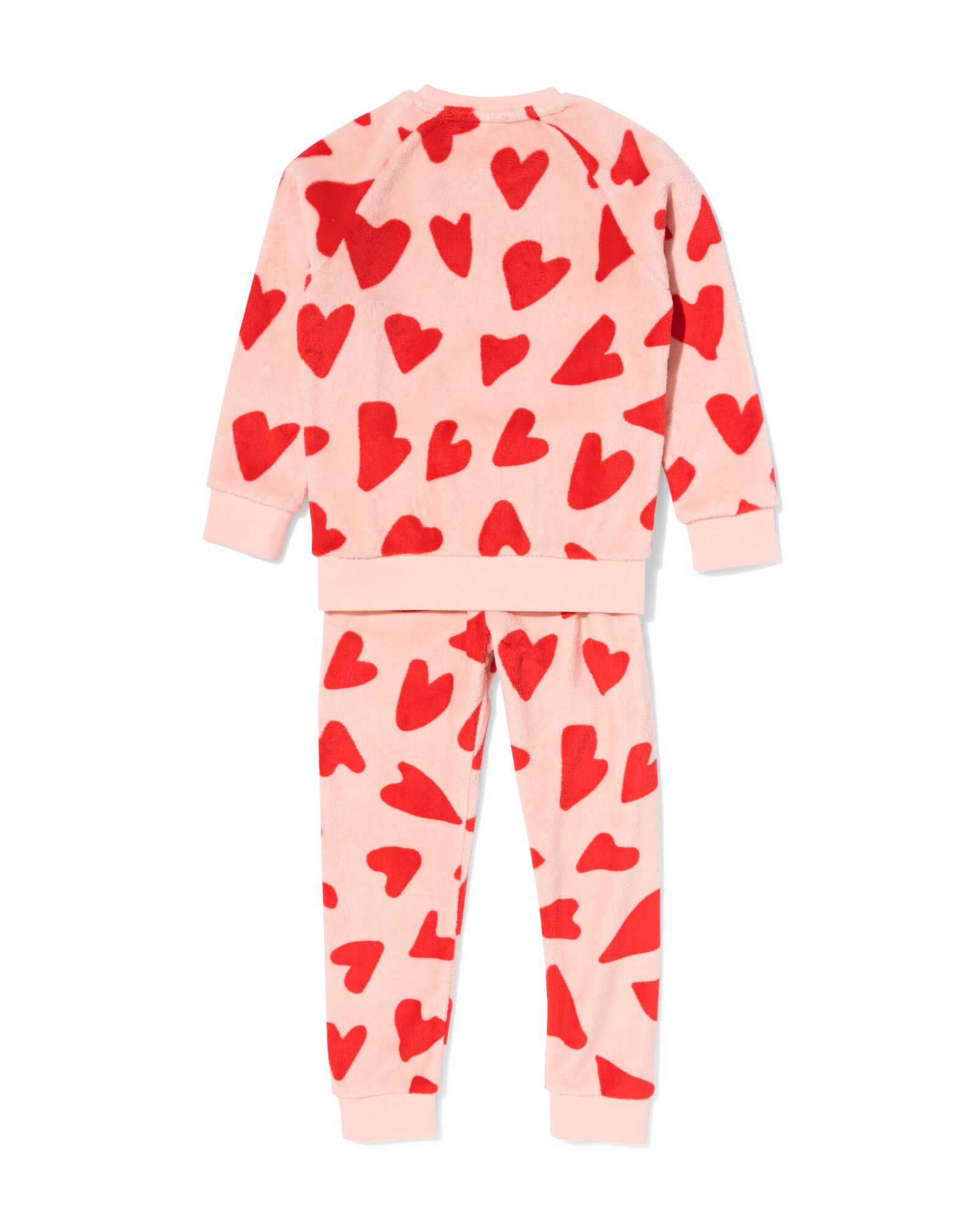 Kinderpyjama, Fleece, Herzen rosa rosa - 23001840PINK - HEMA