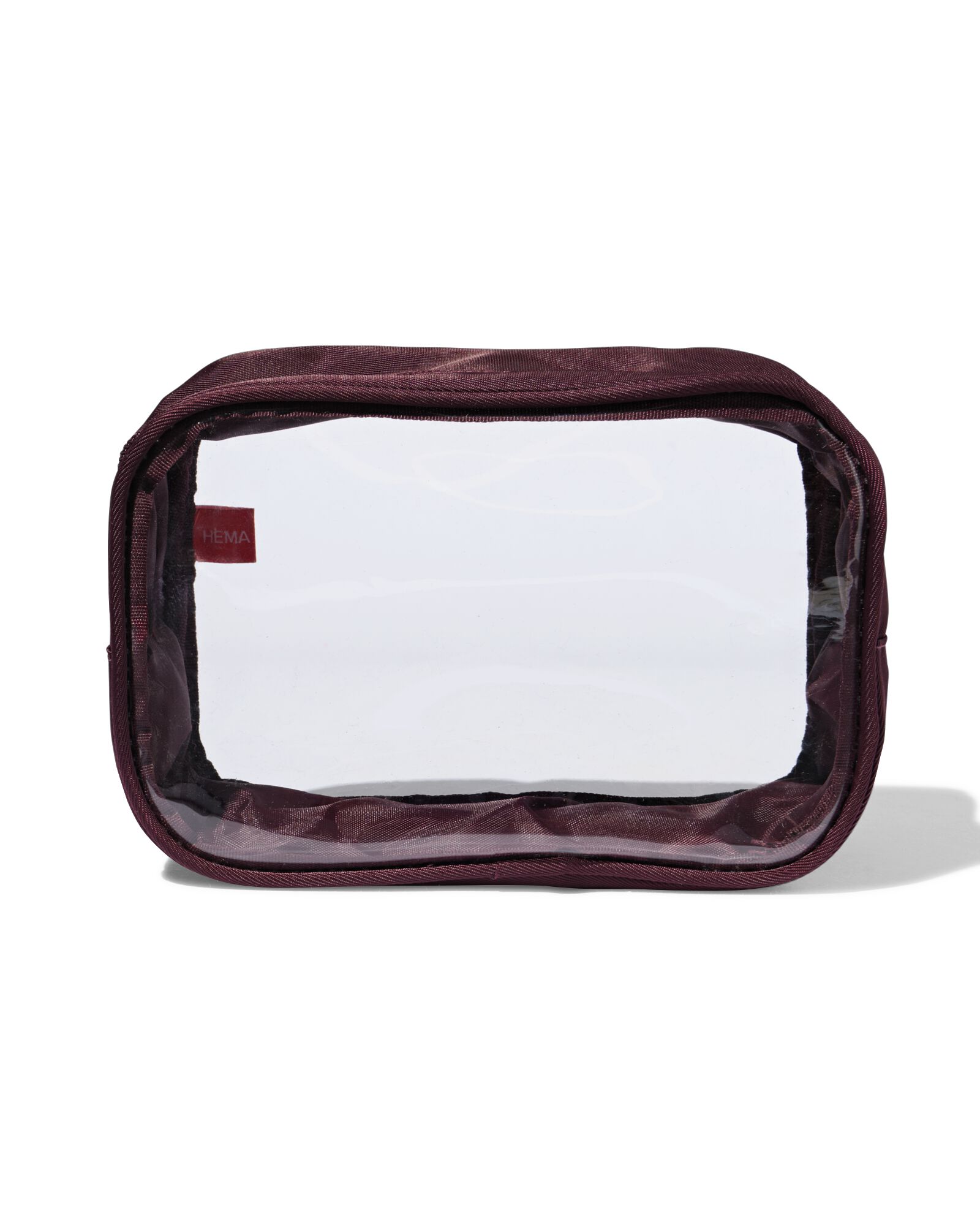 Kulturbeutel 12 &times; 18 cm transparent Bordeaux - 11890727 - HEMA