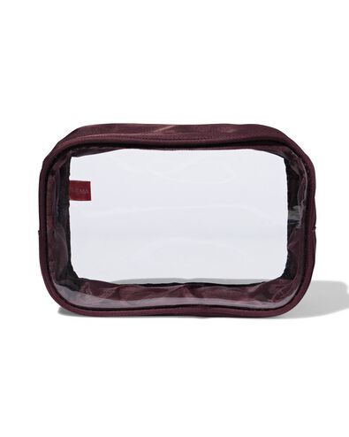 Kulturbeutel 12 &times; 18 cm transparent Bordeaux - 11890727 - HEMA