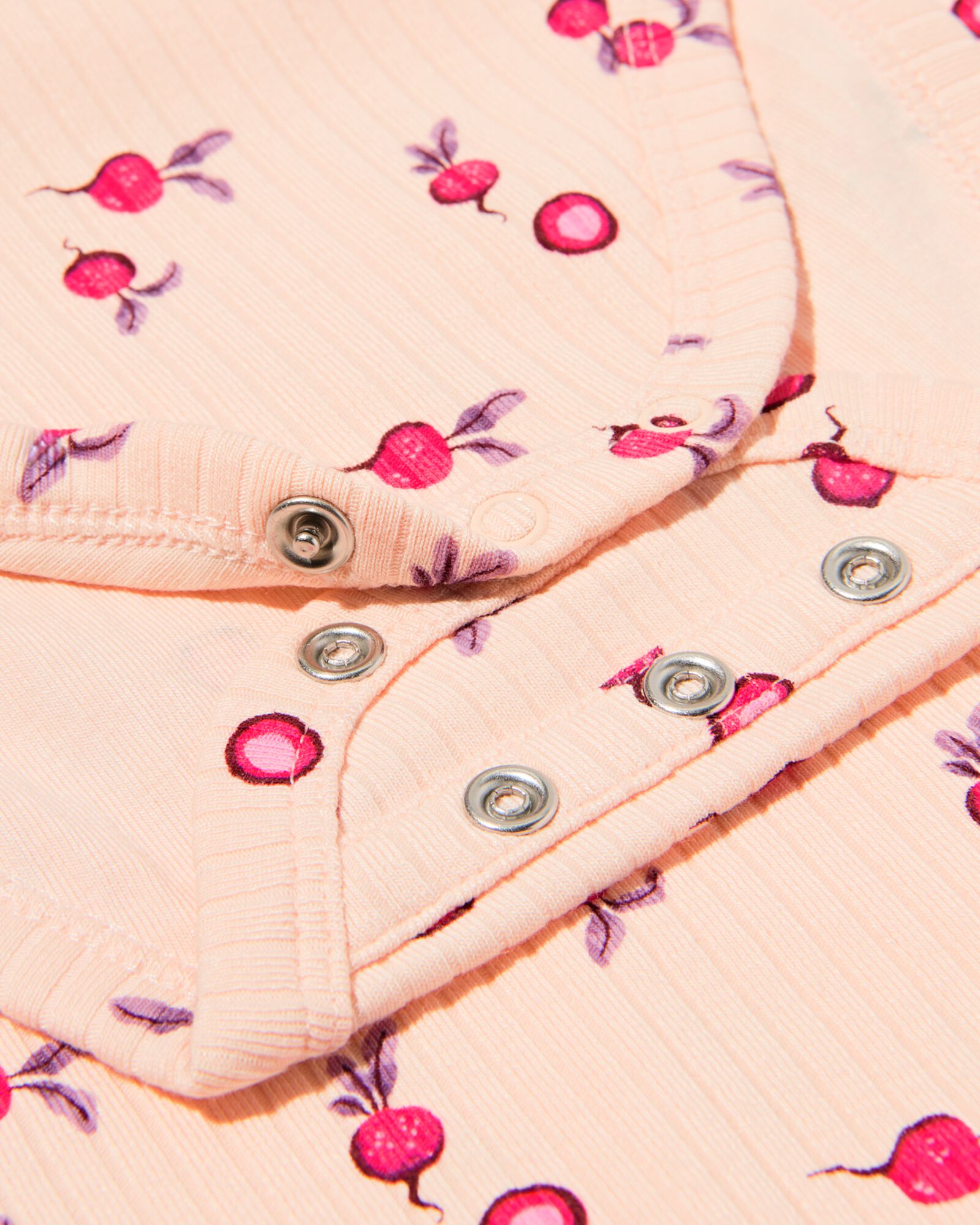 Mitwachsender Baby-Strampler gerippt mit Radieschen pfirsich pfirsich - 33304360PEACH - HEMA