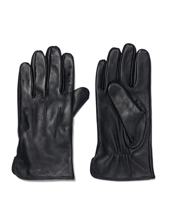 gants homme écran tactile cuir noir noir - 1000009899 - HEMA