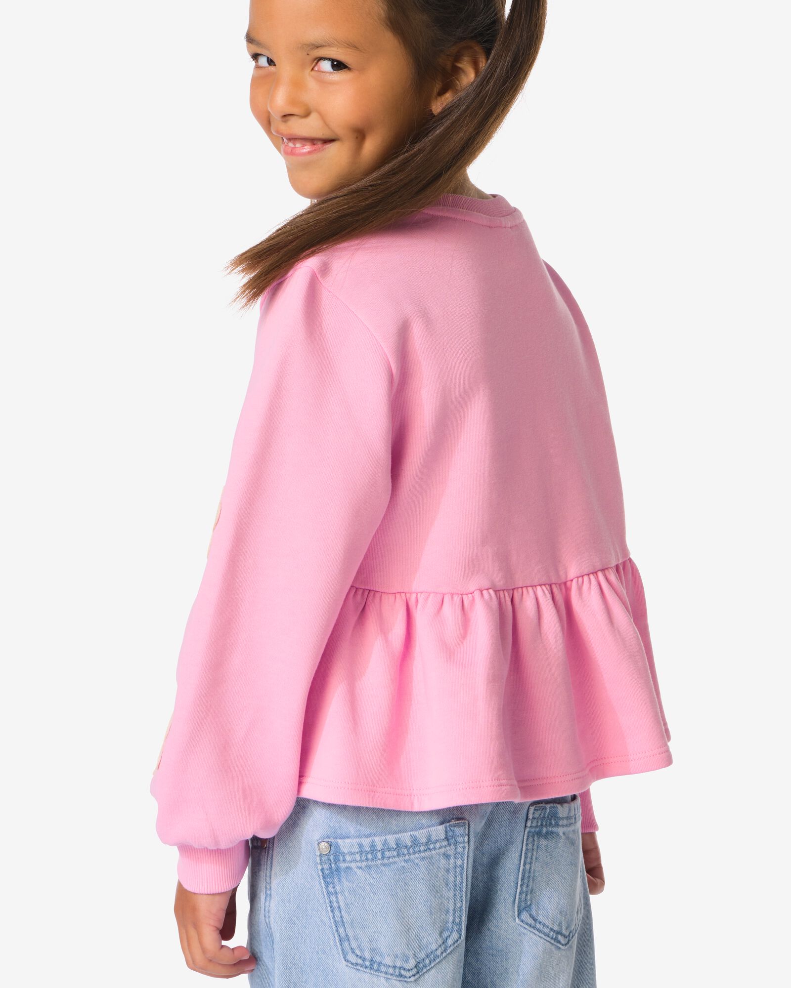 Kinderpullover aus Sweatstoff mit Blumen rosa rosa - 30842918PINK - HEMA