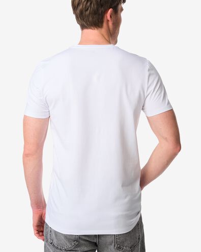Herren T-Shirts Slim Fit mit O-Ausschnitt &ndash; 2 St&uuml;ck wei&szlig; wei&szlig; - 34290560WHITE - HEMA