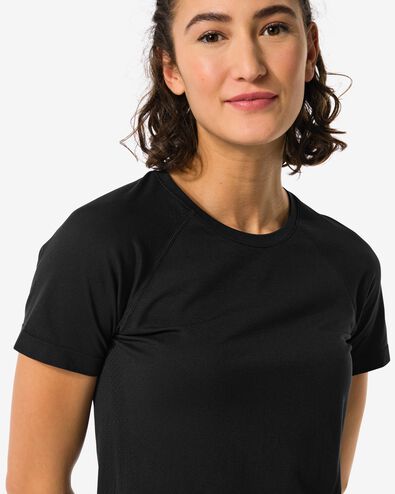 Damen-Sportshirt, nahtlos schwarz L - 36030310 - HEMA
