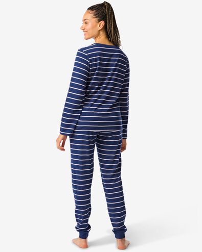 Damen-Pyjama gestreift  dunkelblau dunkelblau - 23490240DARKBLUE - HEMA